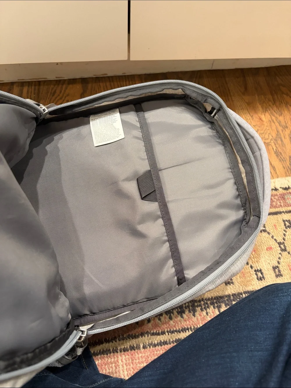 The North Face Light Gray Men's Everyday Backpack with Front Bungee